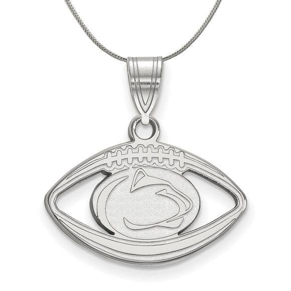Sterling Silver Penn State Football Pendant Necklace - 20 Inch